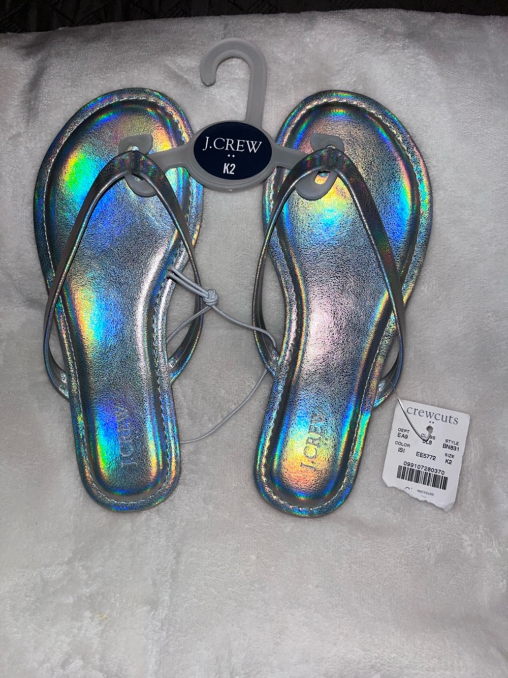 Crewcuts Iridescent Rainbow Flip Flop Sandals